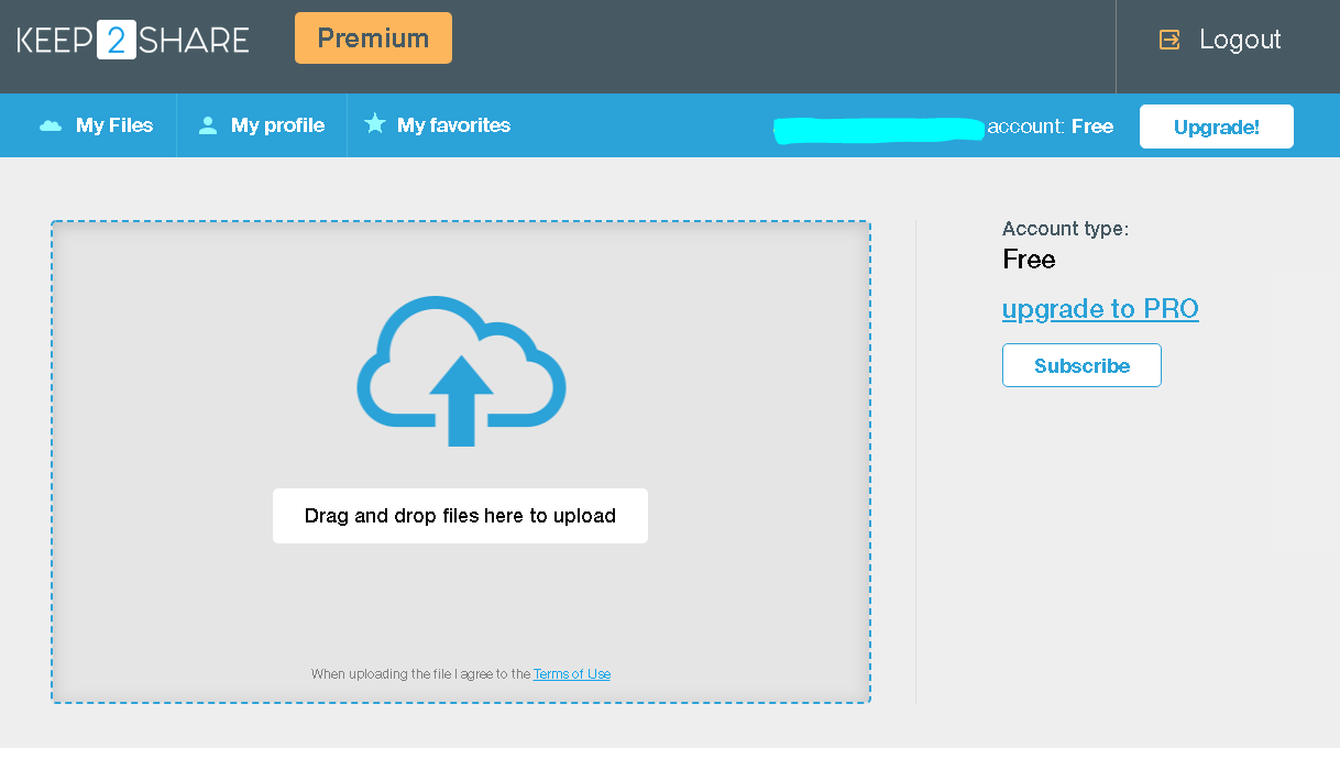 interface of keep2sharepremium